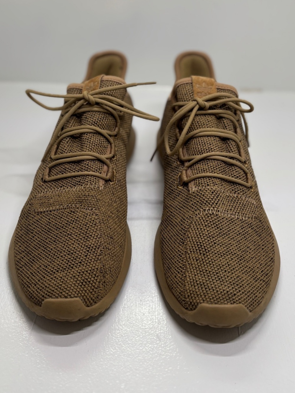 Adidas Tubular Shadow BY3711 Cardboard Mono Tan Knit Sneakers Men's Size 13 - Picture 2 of 13